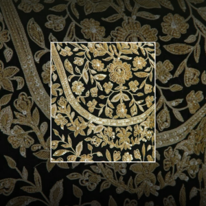 Premium Black & Gold Embroidered Fabric