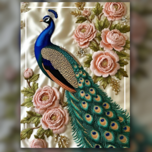 Peacock Floral Patch Work Design