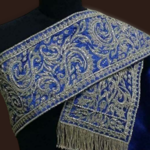 Royal Blue Embroidered Sabai
