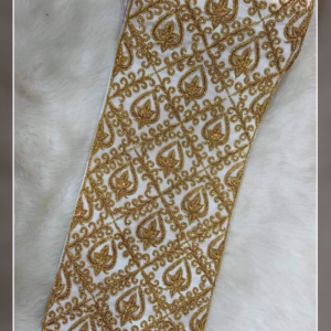 Ivory Gold Embroidered Sabai