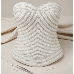 Luxury Pearl Embellished Front & Back Blouse Panel