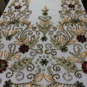 Royal Garden Embellished Beaded Fabric