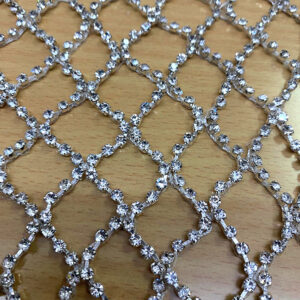 Diamond Trellis Crystal Mesh Luxury Fabric