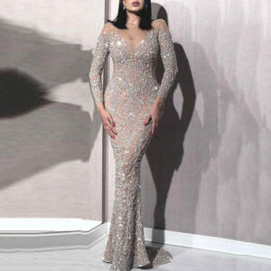 Crystal Elegance Mermaid Evening Gown
