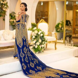 Royal Sapphire Somali Dirac – Luxury Bridal Collection