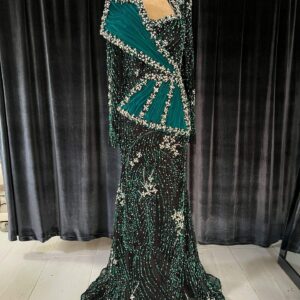 Emerald Noir Couture Evening Gown