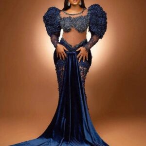 Midnight Royal Velvet Gown