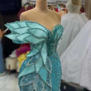 Ocean Crystal Couture Evening Gown