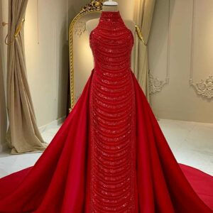 Crimson Royale Evening Gown