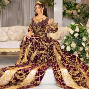 Royal Amethyst Somali Dirac – Majestic Bridal Collection